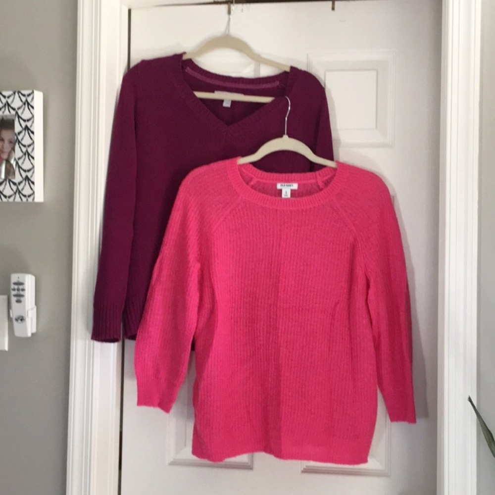 Old Navy sweaters or pink & purple Medium